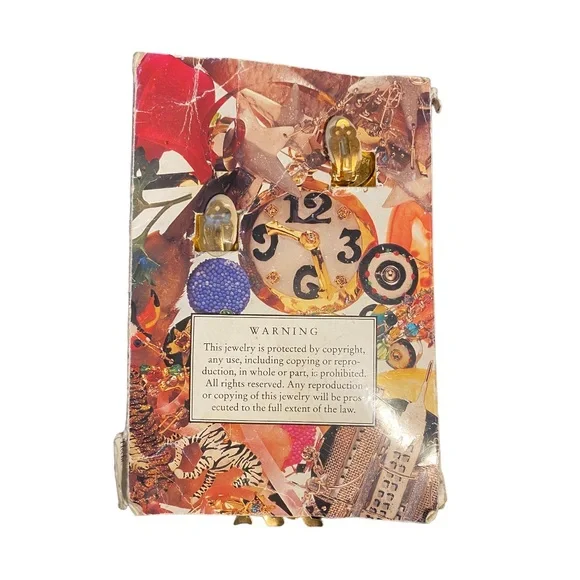 Vintage Lunch at the Ritz “Carte Du Jour” Alley Cat Trash Earrings